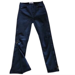 Pistola waxy textured side leg zips /edgy rocker chic vibe